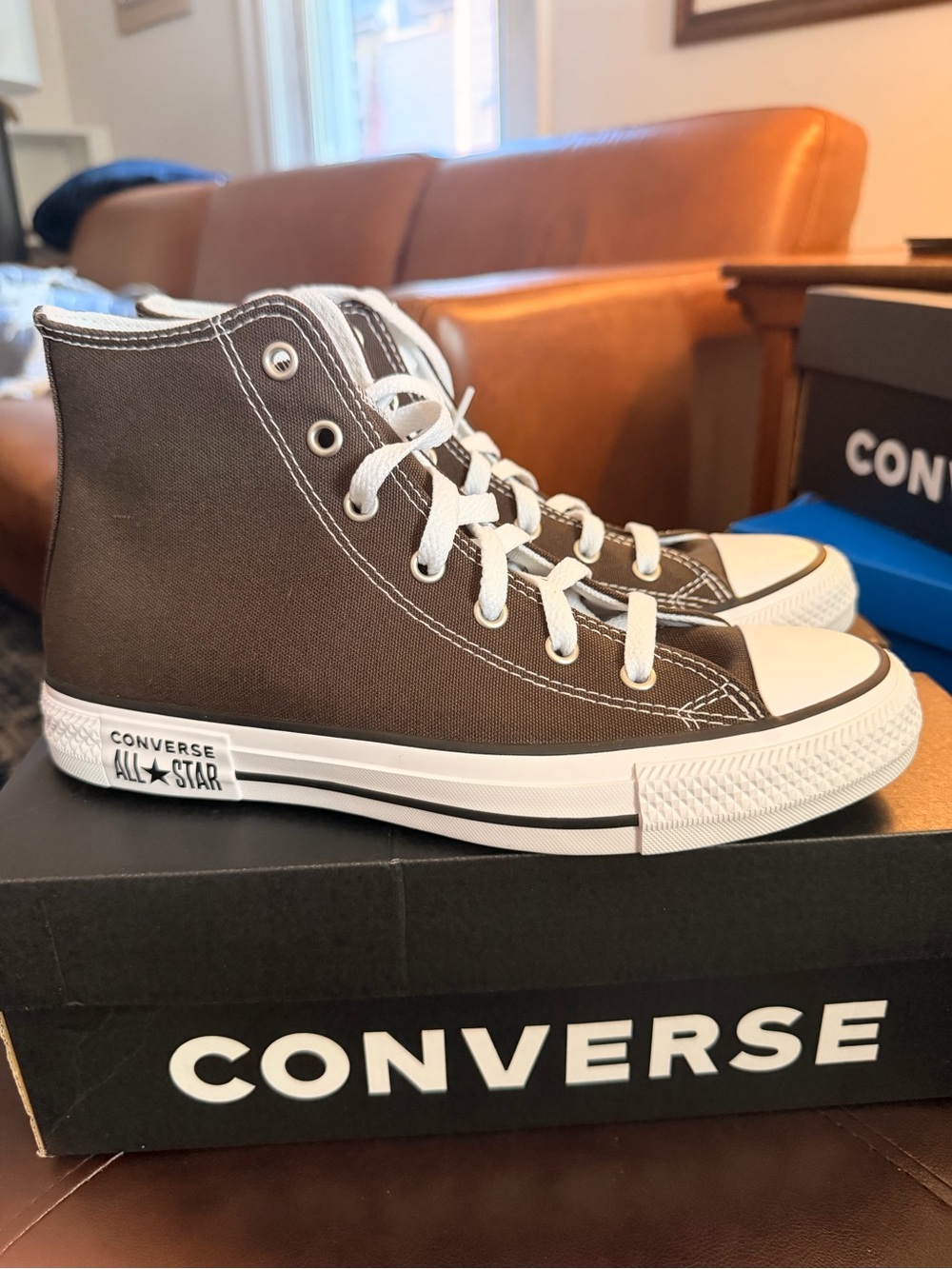 Converse Kids' Chuck Taylor All Star High Top Sneakers - Brown & White